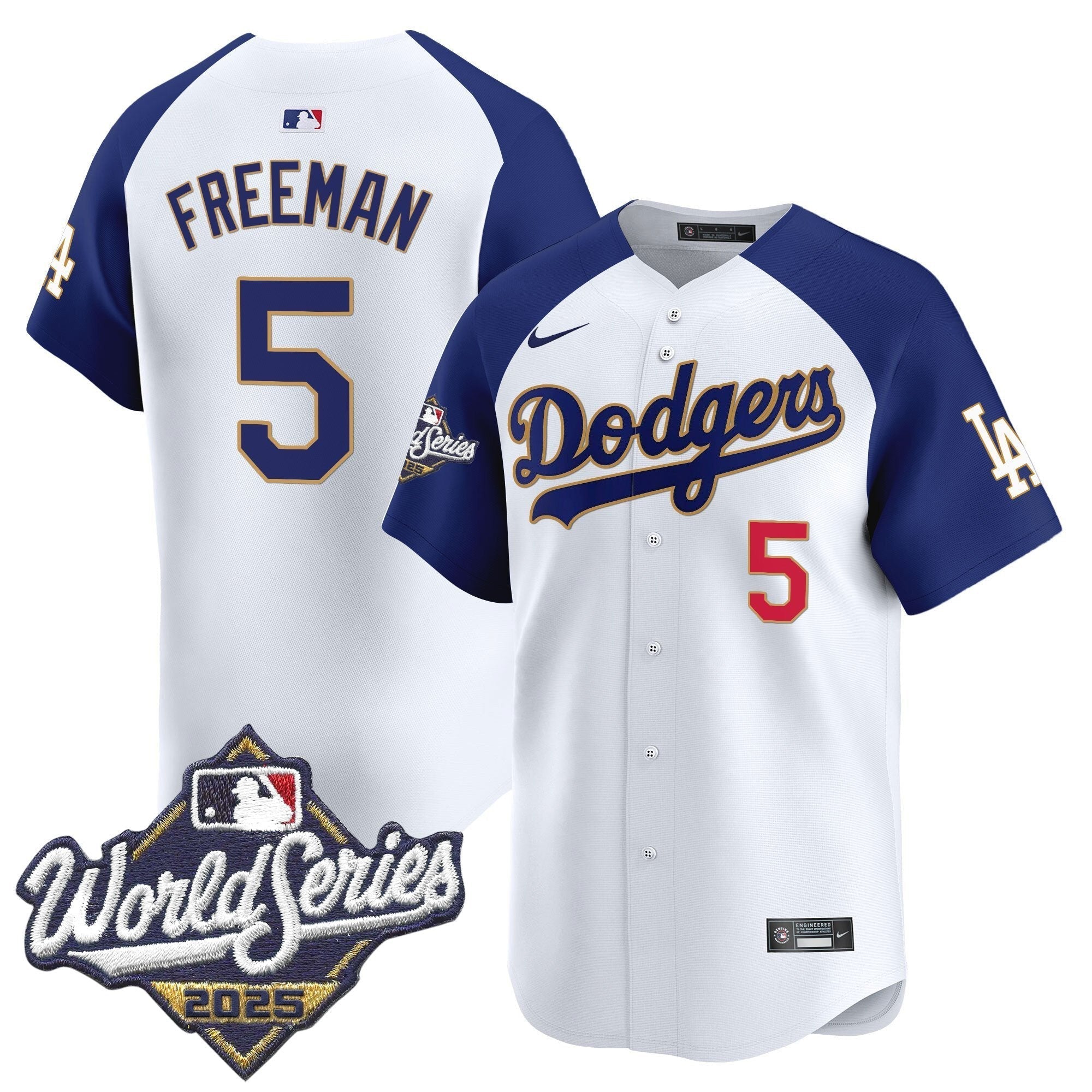 LAD 2025 World Series Gold Trim Vapor Premier Limited Jersey - Stitched