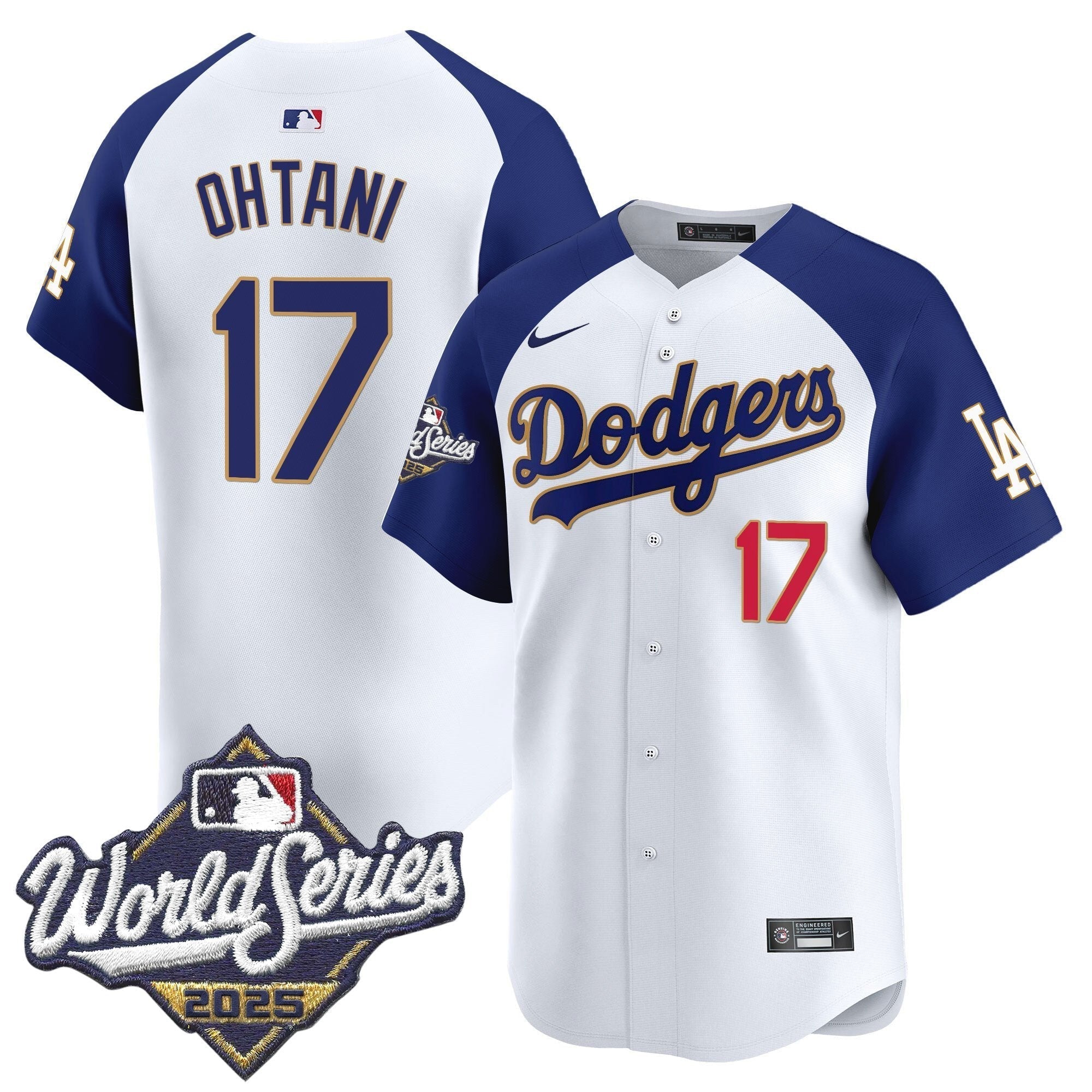 LAD 2025 World Series Gold Trim Vapor Premier Limited Jersey - Stitched