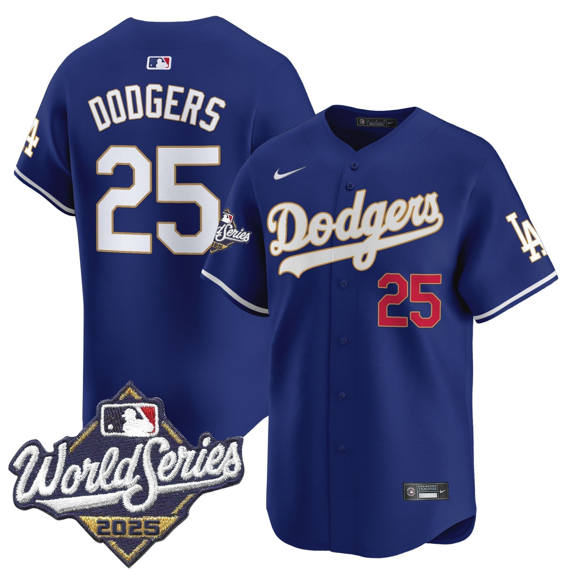 LAD 2025 World Series Gold Trim Vapor Premier Limited Jersey - Stitched