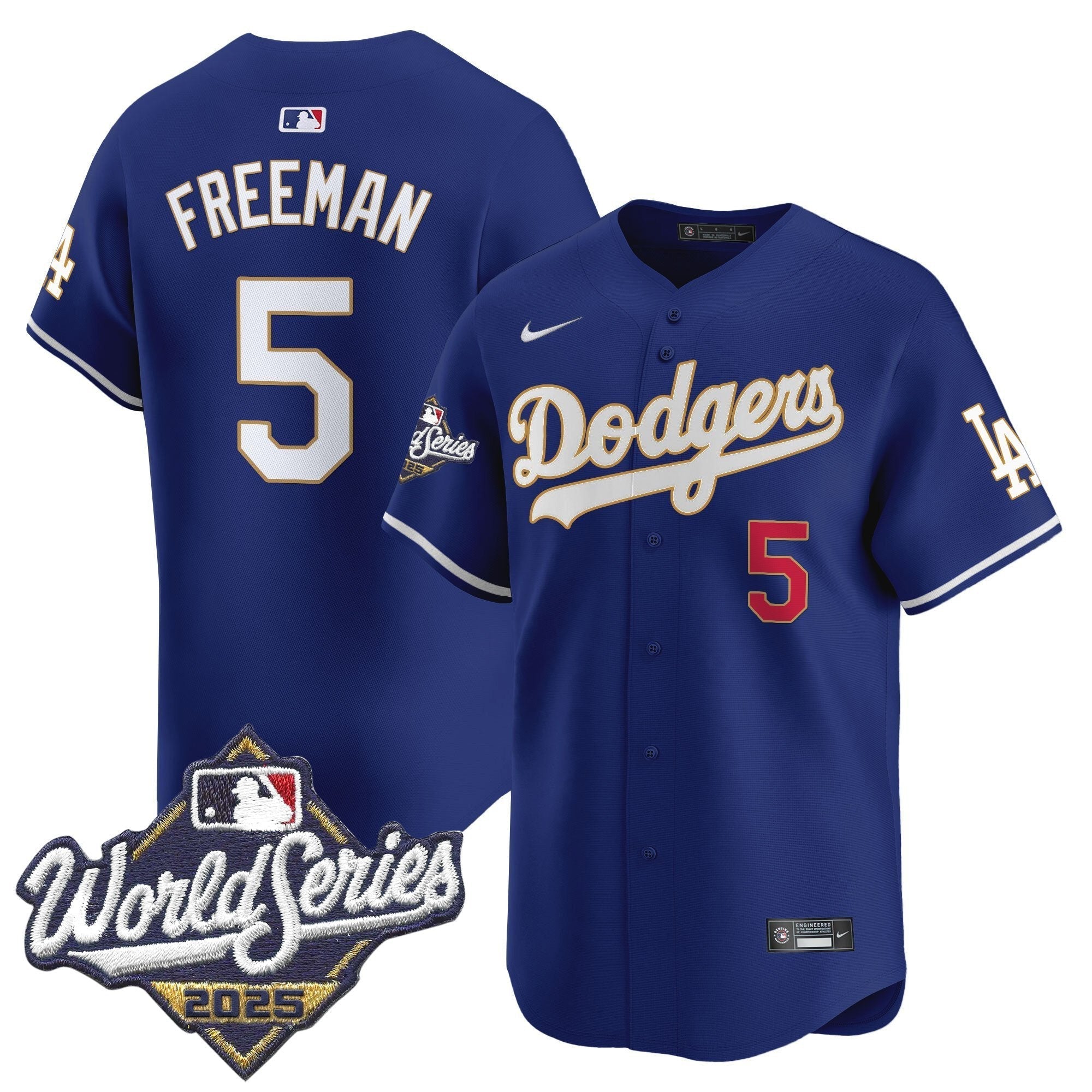 LAD 2025 World Series Gold Trim Vapor Premier Limited Jersey - Stitched