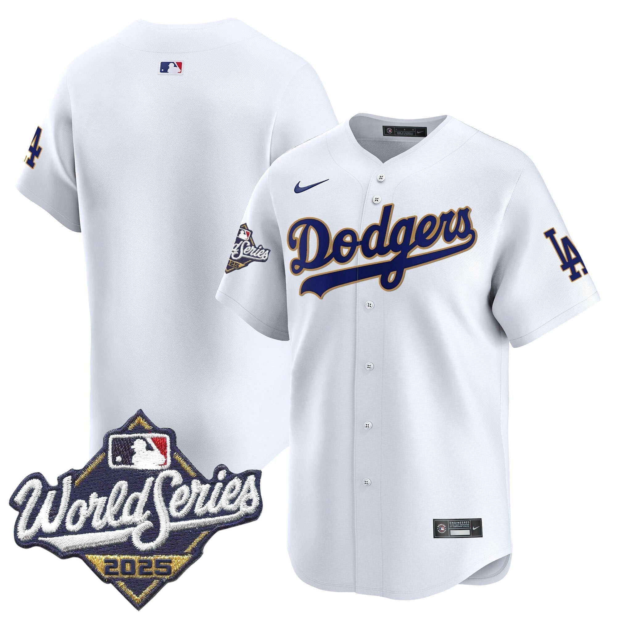 LAD 2025 World Series Gold Trim Vapor Premier Limited Jersey - Stitched
