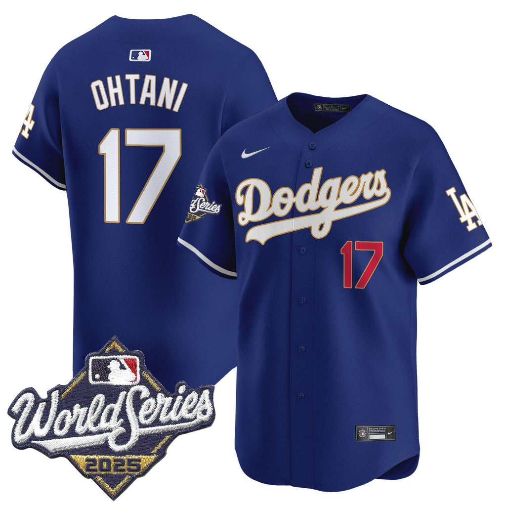 LAD 2025 World Series Gold Trim Vapor Premier Limited Jersey - Stitched