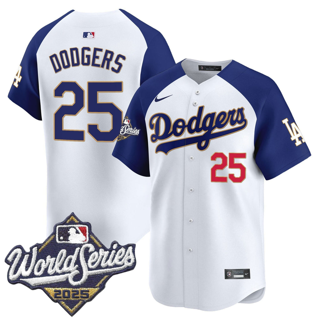 LAD 2025 World Series Gold Trim Vapor Premier Limited Jersey - Stitched