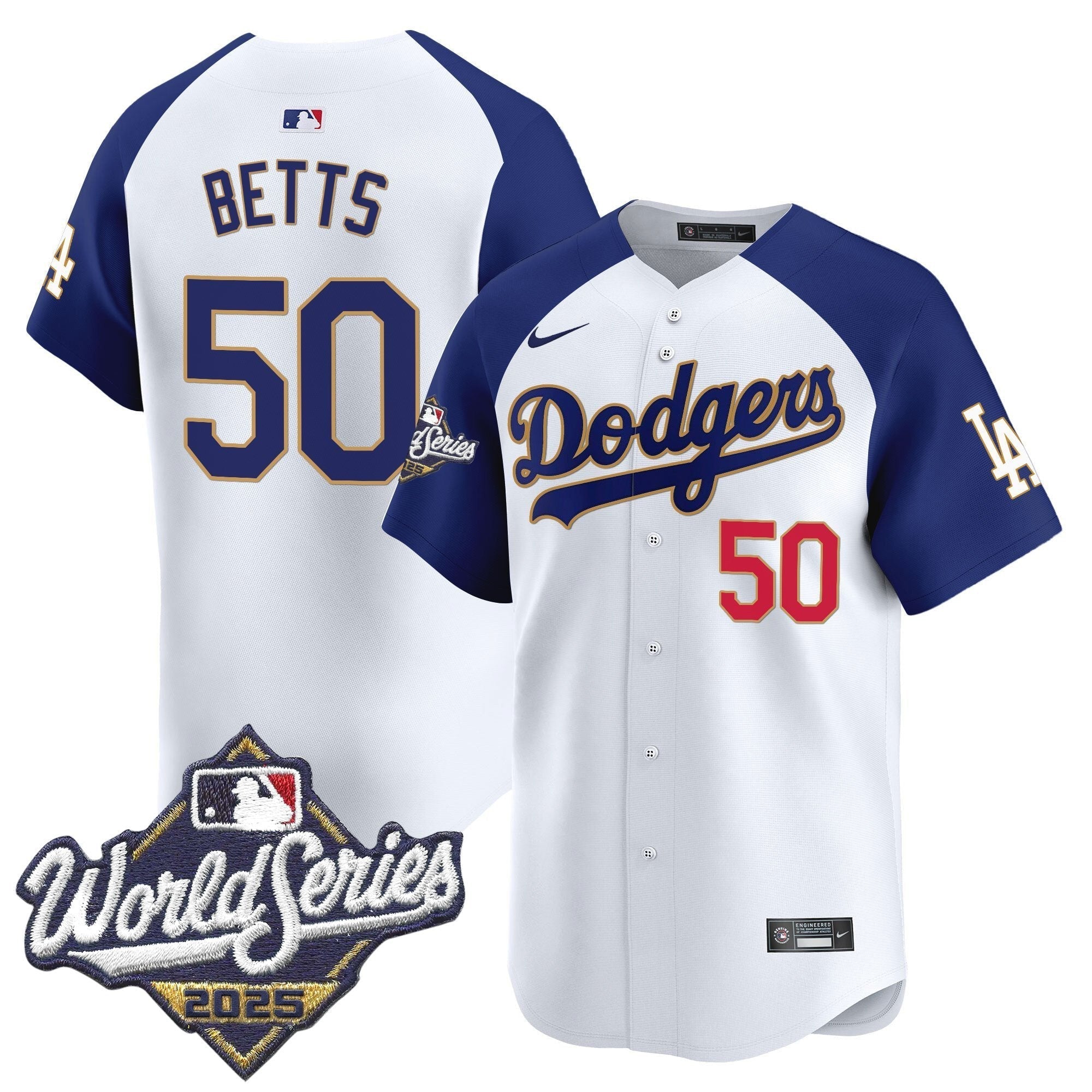 LAD 2025 World Series Gold Trim Vapor Premier Limited Jersey - Stitched