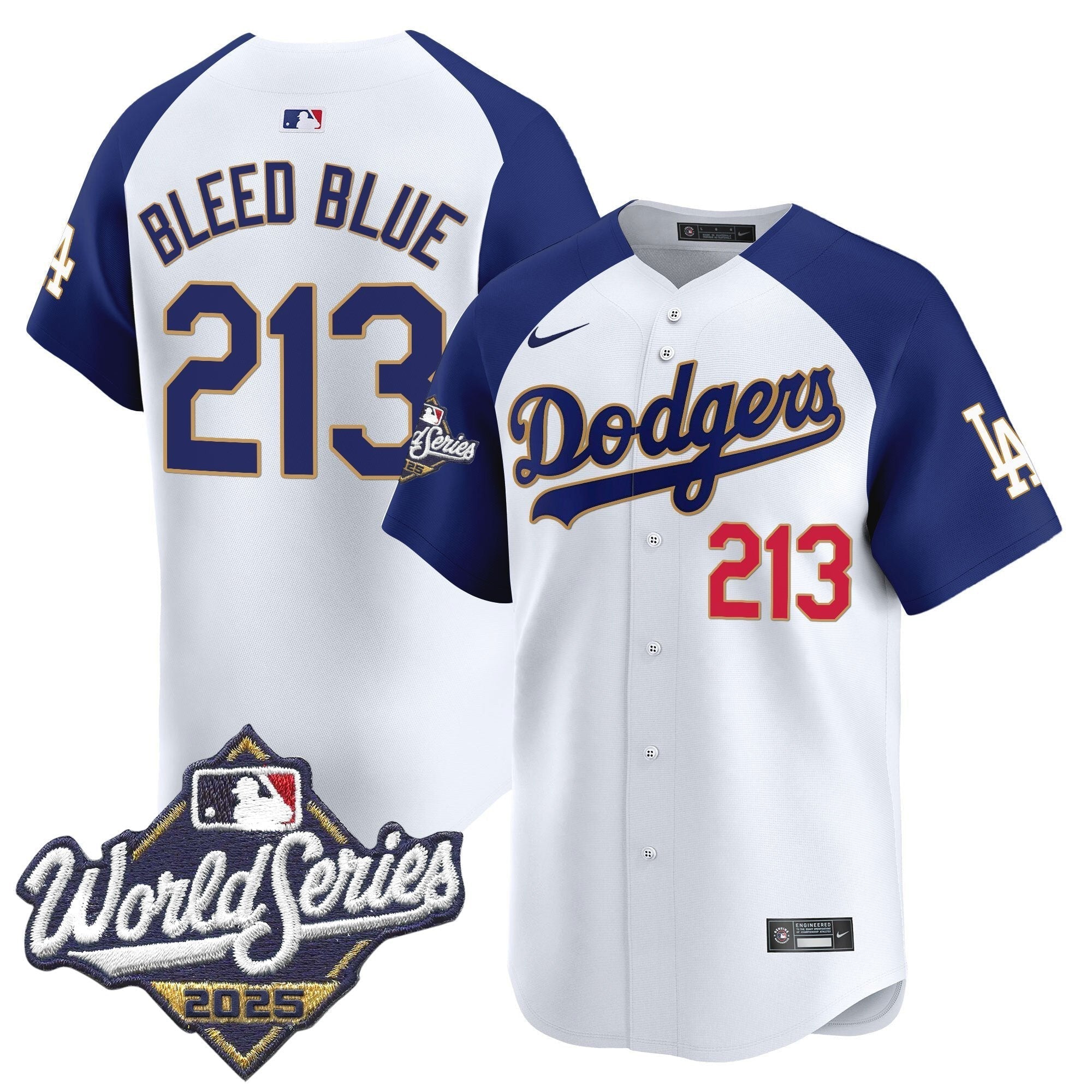 LAD 2025 World Series Gold Trim Vapor Premier Limited Jersey - Stitched