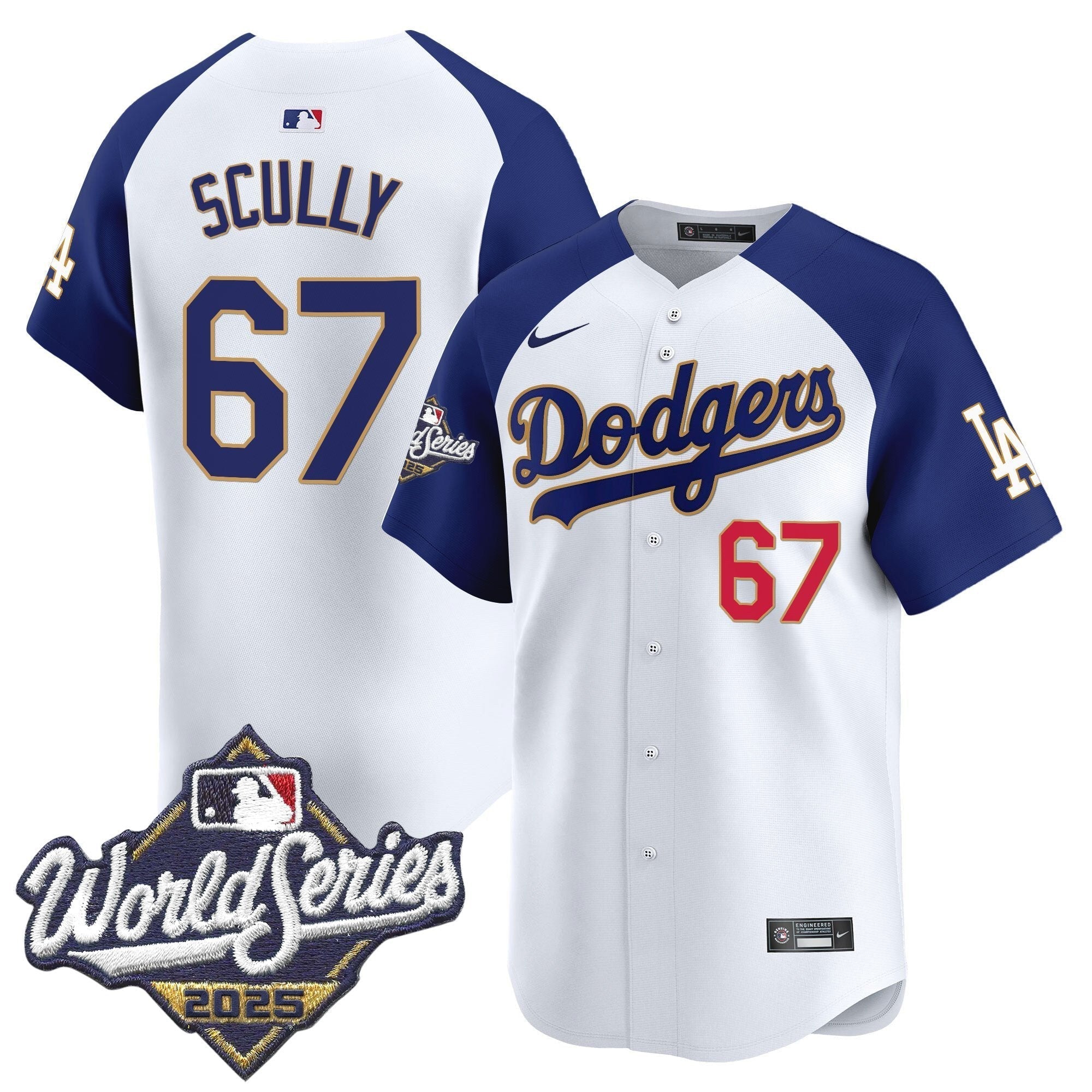 LAD 2025 World Series Gold Trim Vapor Premier Limited Jersey - Stitched