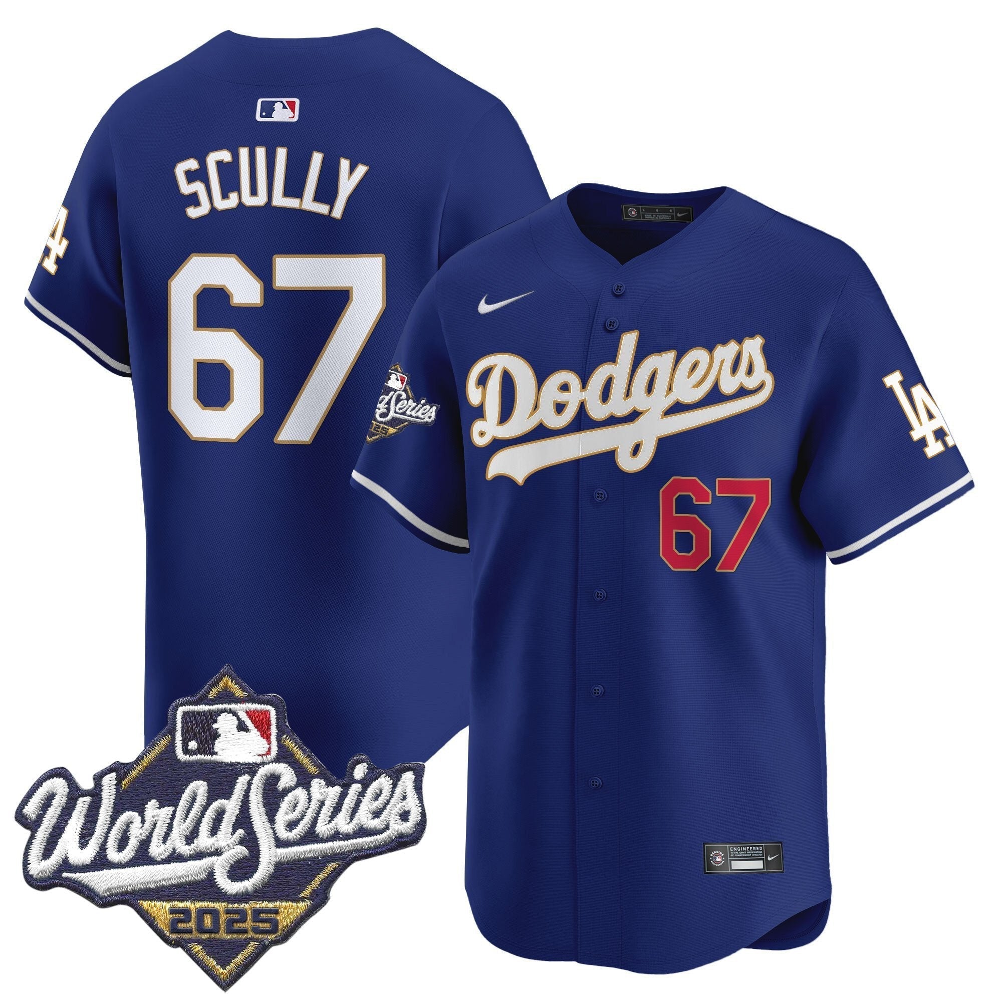 LAD 2025 World Series Gold Trim Vapor Premier Limited Jersey - Stitched