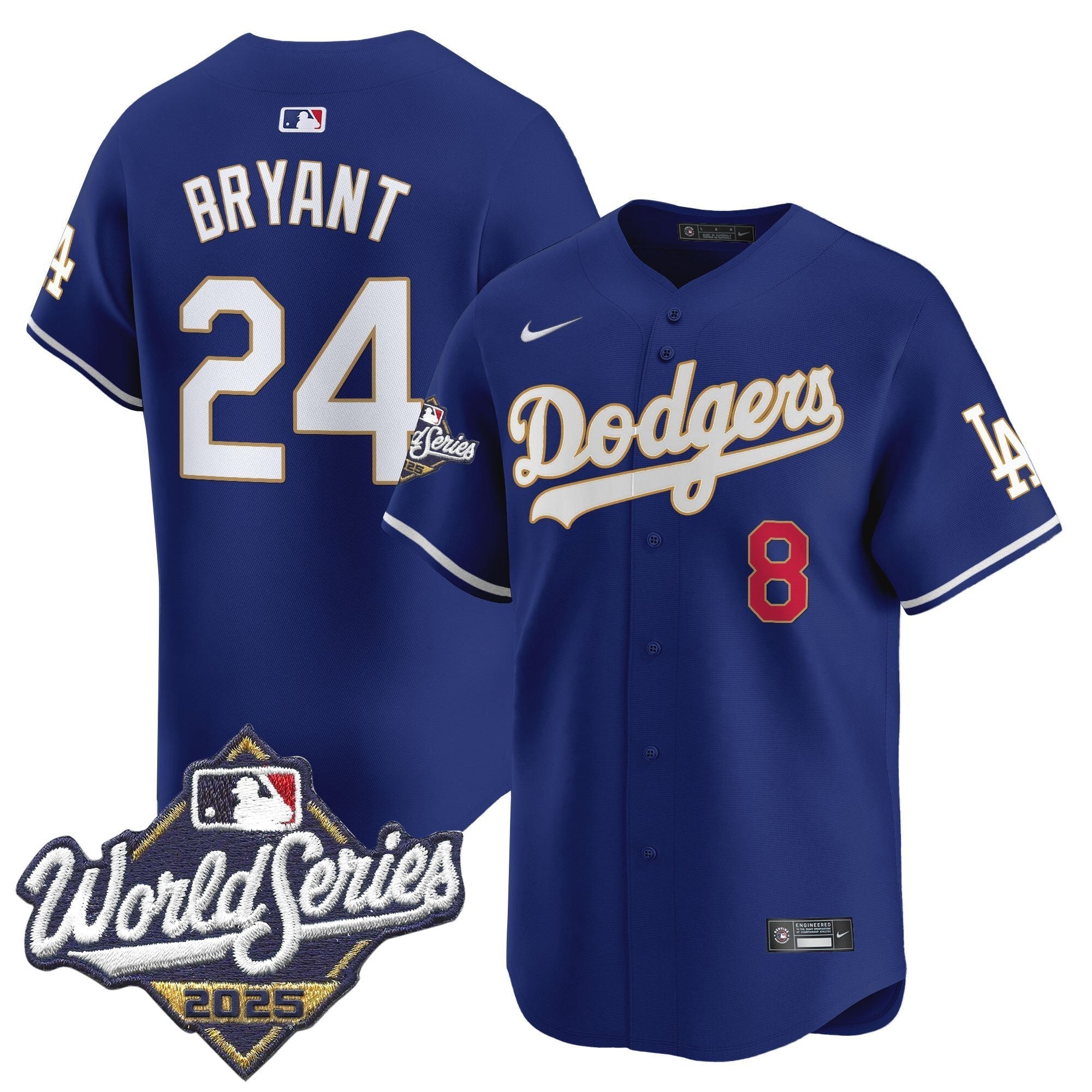 LAD 2025 World Series Gold Trim Vapor Premier Limited Jersey - Stitched