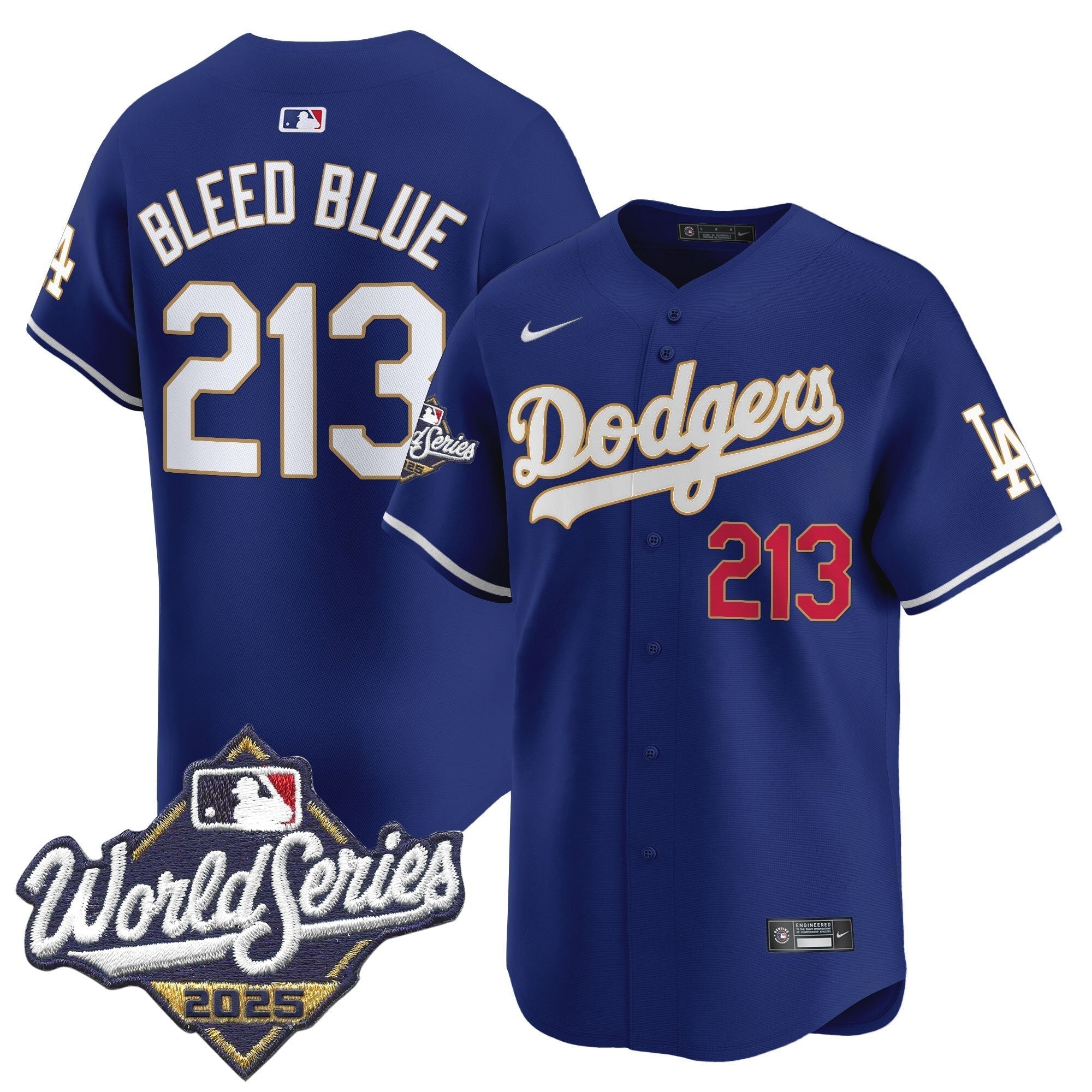 LAD 2025 World Series Gold Trim Vapor Premier Limited Jersey - Stitched