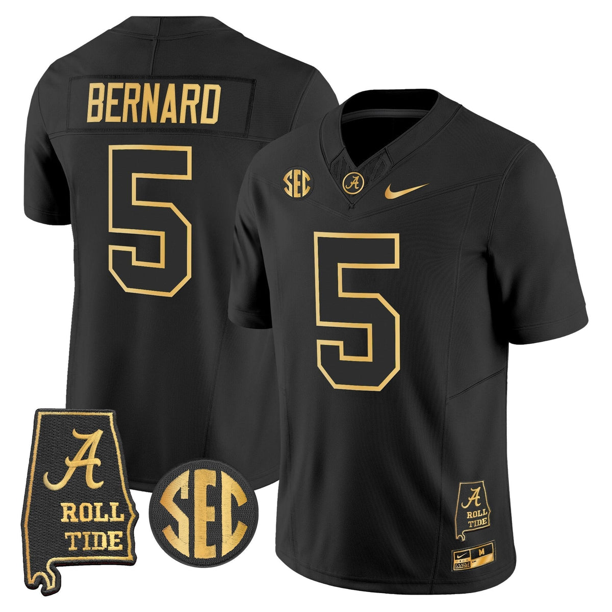 BAMA 2025 Gold Vapor Limited Jersey - Alabama Map