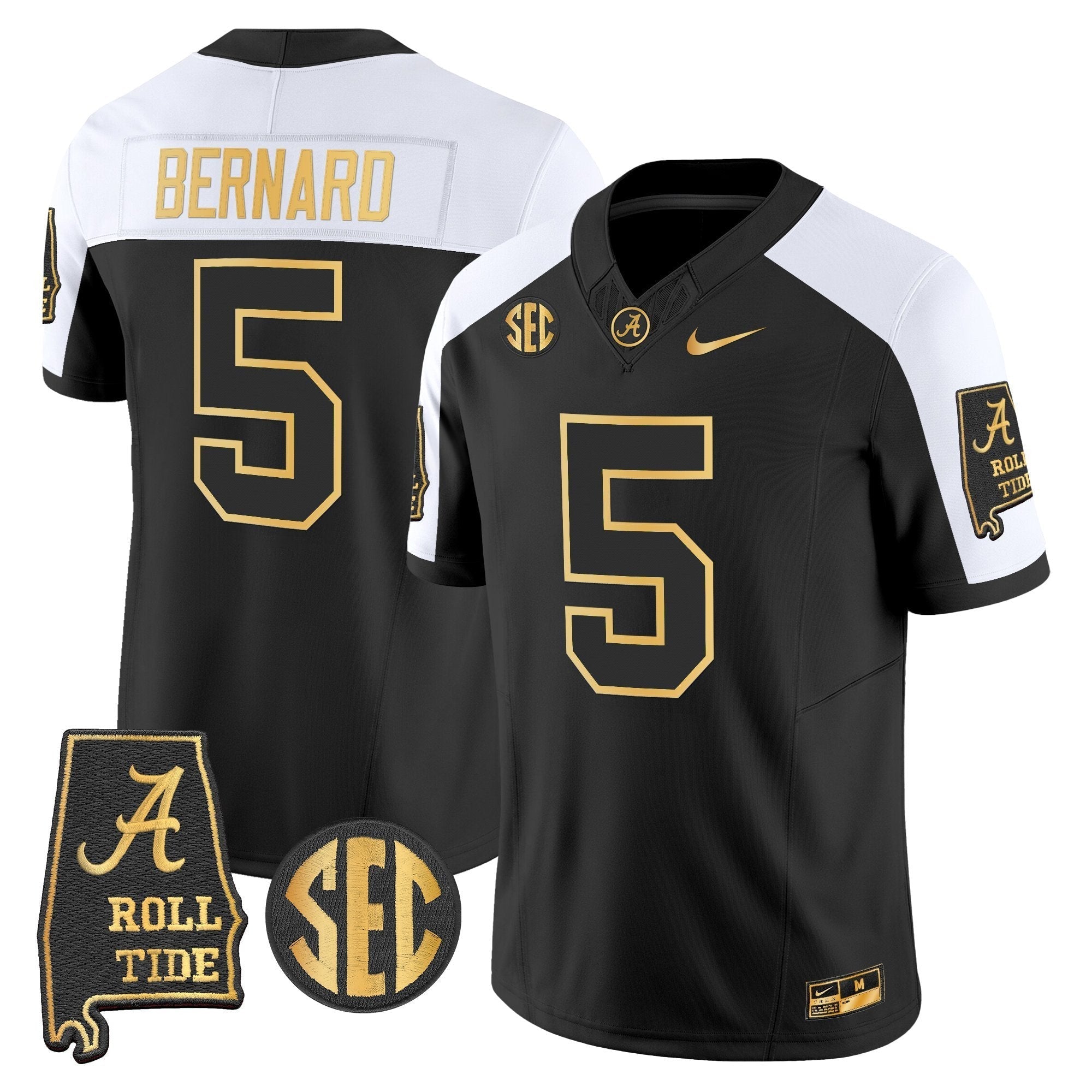 BAMA 2025 Gold Vapor Limited Jersey - Alabama Map