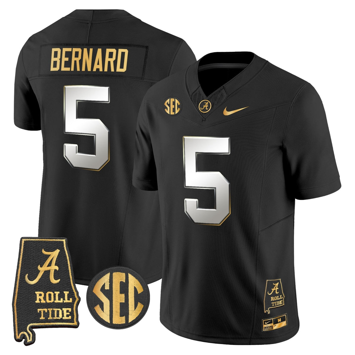 BAMA 2025 Gold Vapor Limited Jersey - Alabama Map