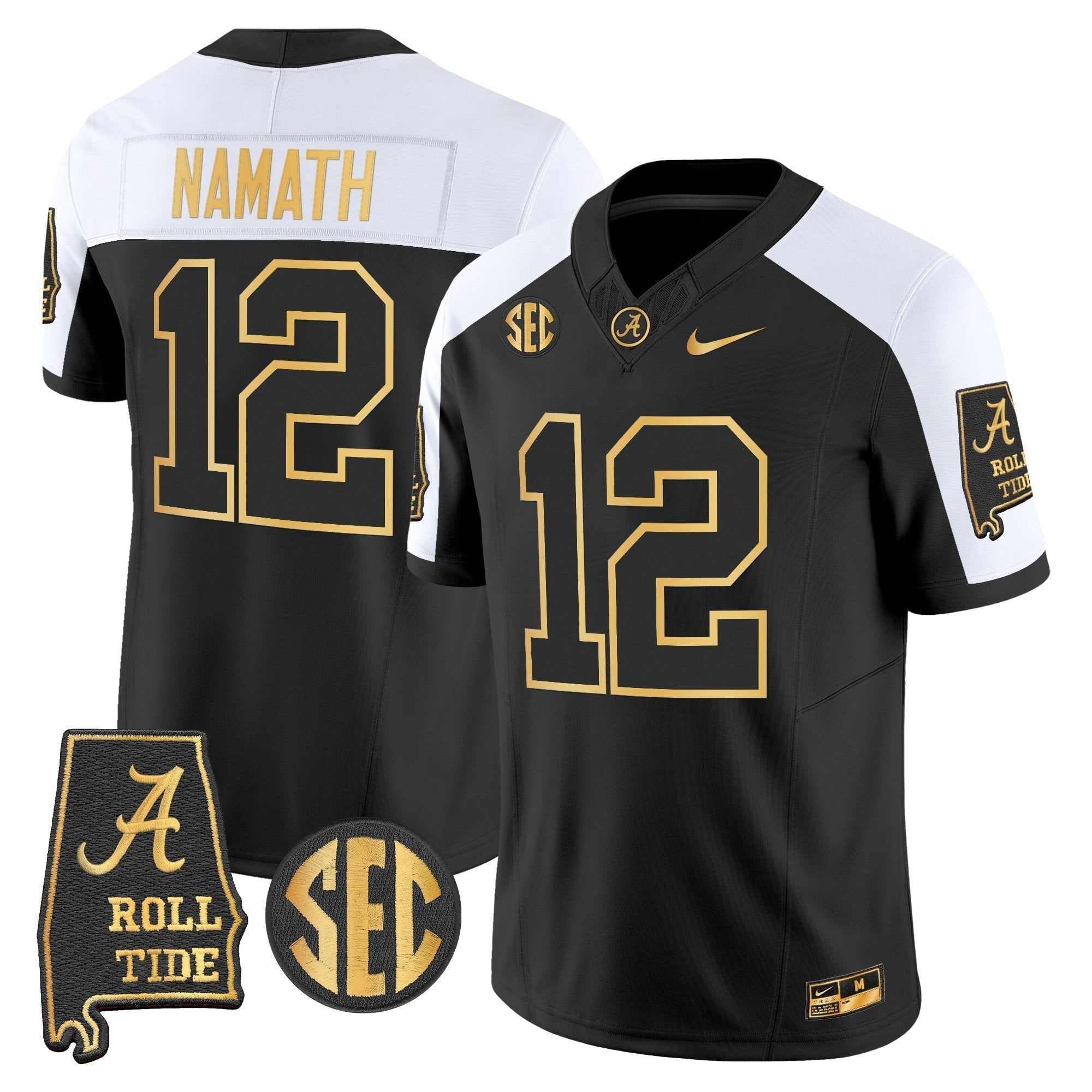 BAMA 2025 Gold Vapor Limited Jersey - Alabama Map