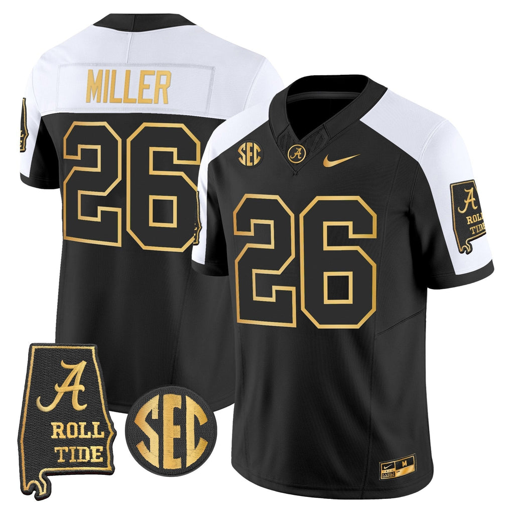 BAMA 2025 Gold Vapor Limited Jersey - Alabama Map