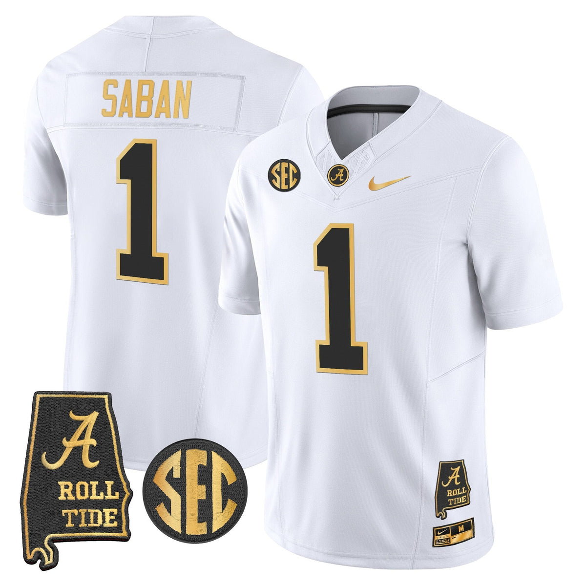 BAMA 2025 Gold Vapor Limited Jersey - Alabama Map