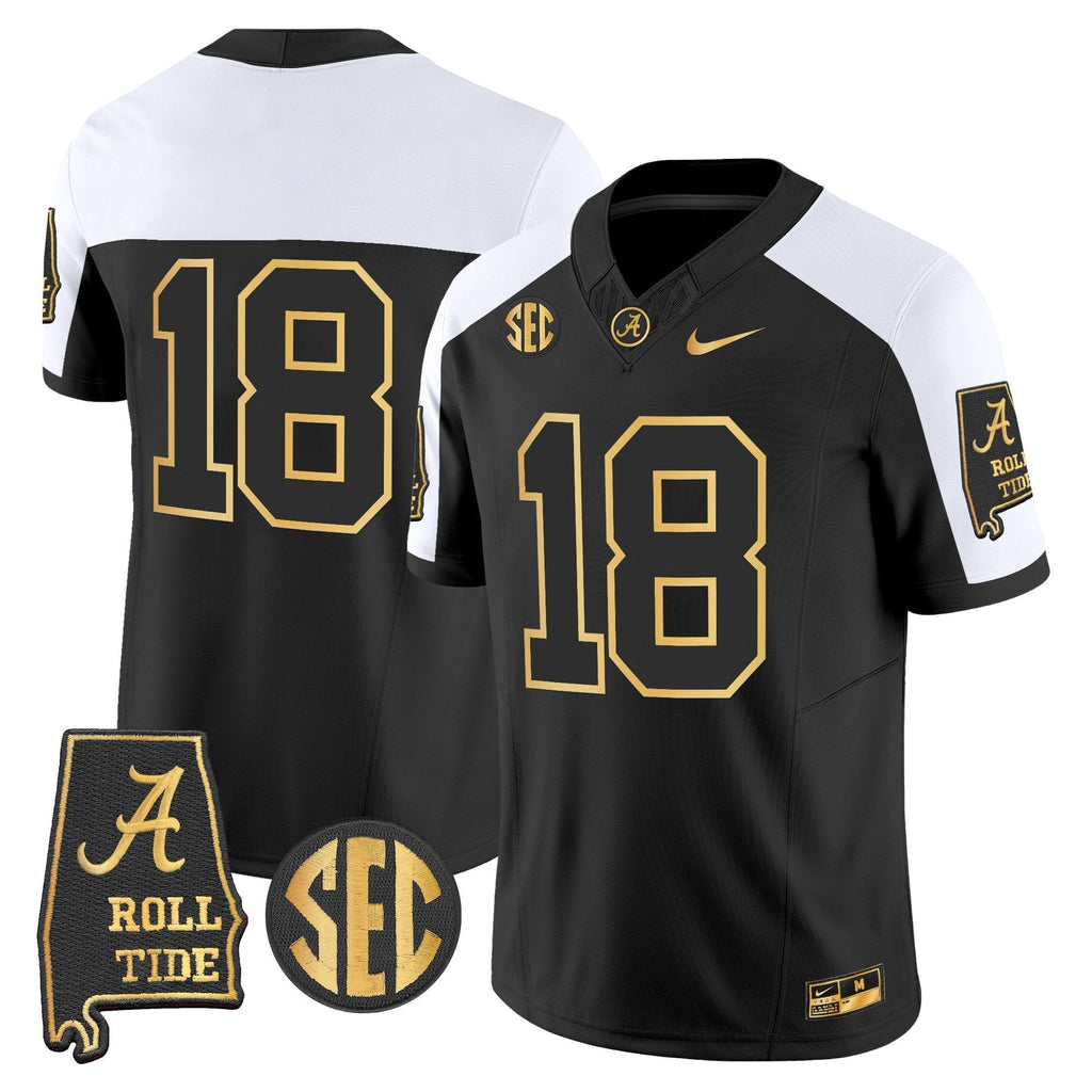 BAMA 2025 Gold Vapor Limited Jersey - Alabama Map