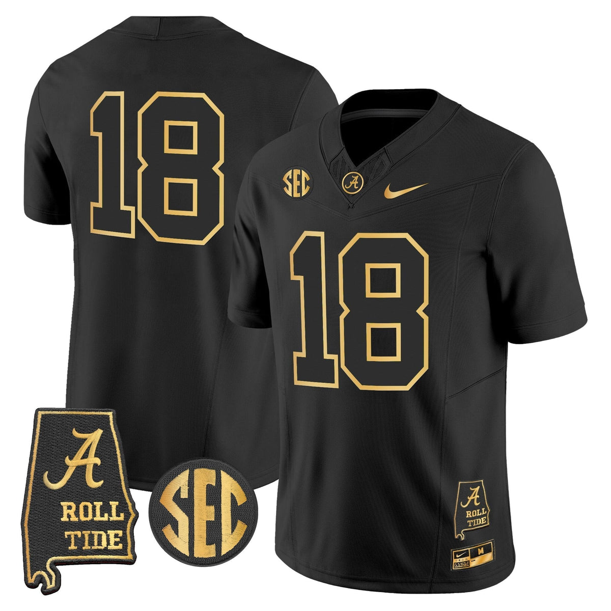BAMA 2025 Gold Vapor Limited Jersey - Alabama Map