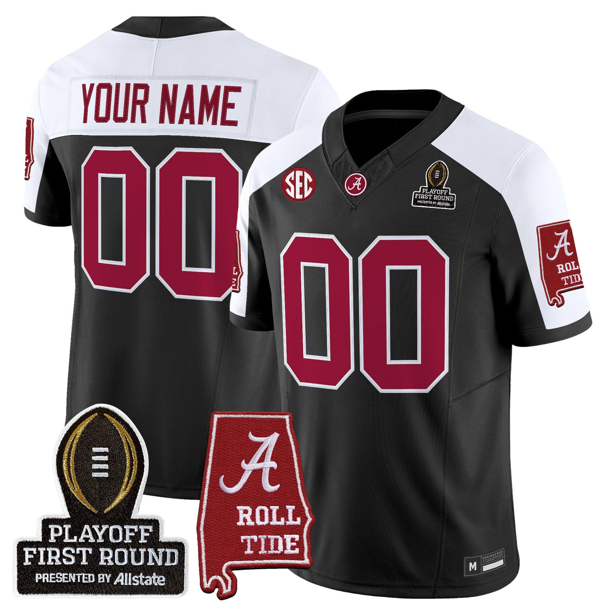 BAMA 2025 Playoff First Round Vapor Limited Custom Jersey