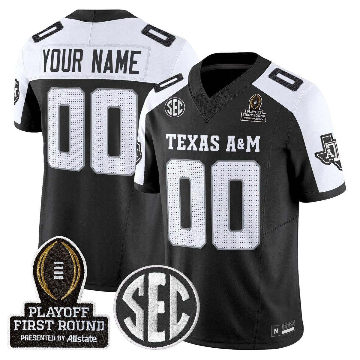 Aggies 2025 Playoff First Round Vapor Limited Custom Jersey