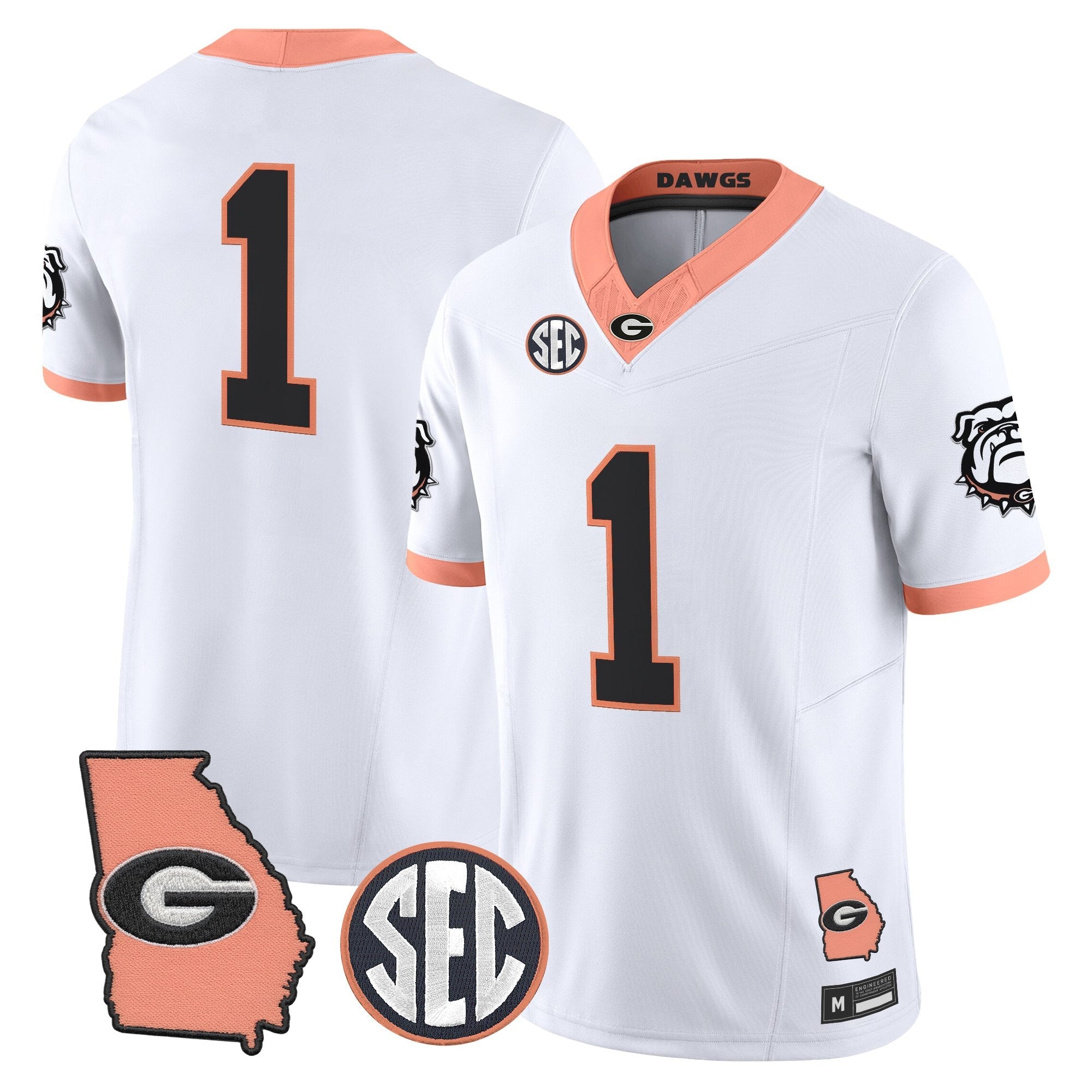 UGA The Big Peach Vapor Limited Jersey - Stitched