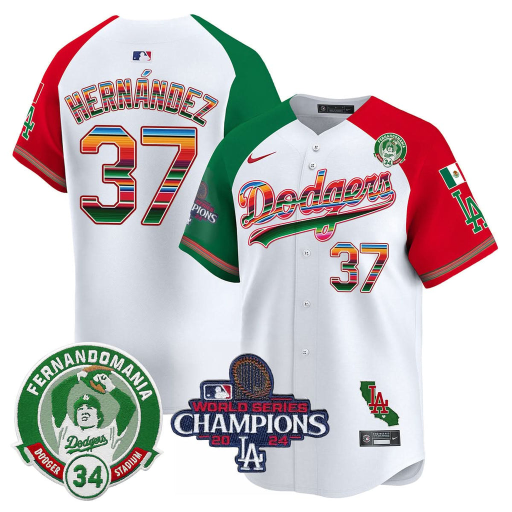 LAD Mexico 2024 World Series Champions Patch Jersey - Stitched