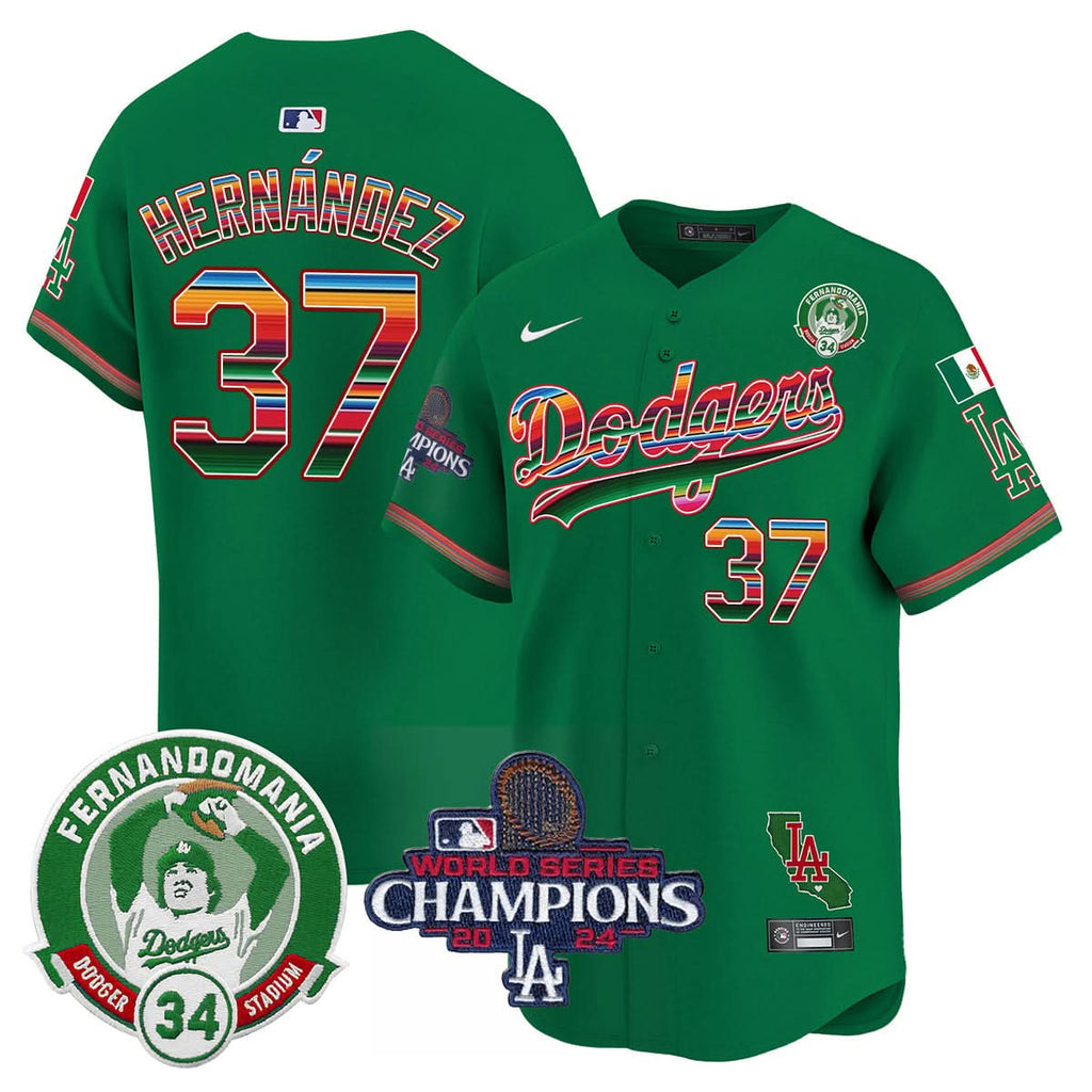 LAD Mexico 2024 World Series Champions Patch Jersey - Stitched