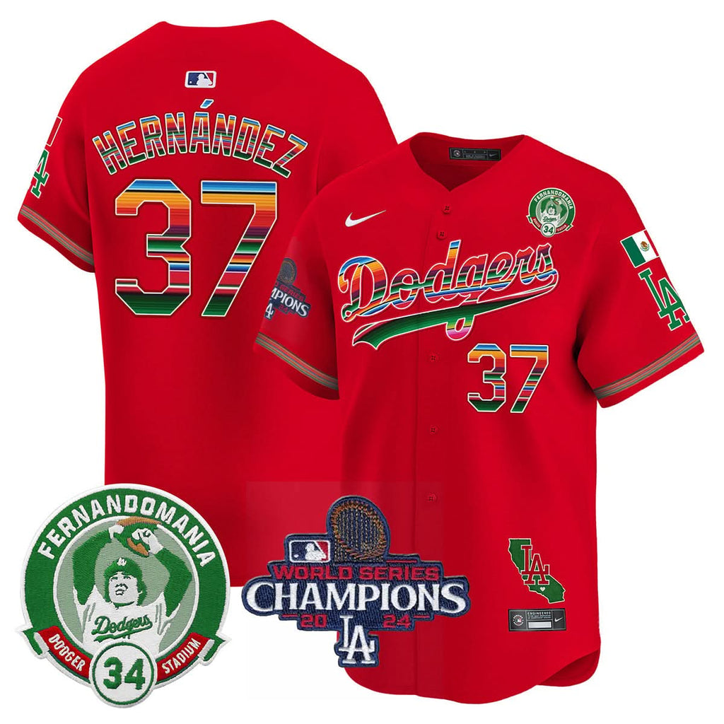 LAD Mexico 2024 World Series Champions Patch Jersey - Stitched
