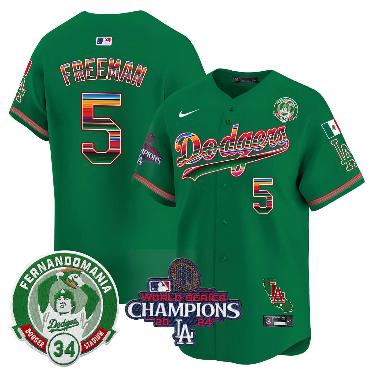 LAD Mexico 2024 World Series Champions Patch Jersey - Stitched