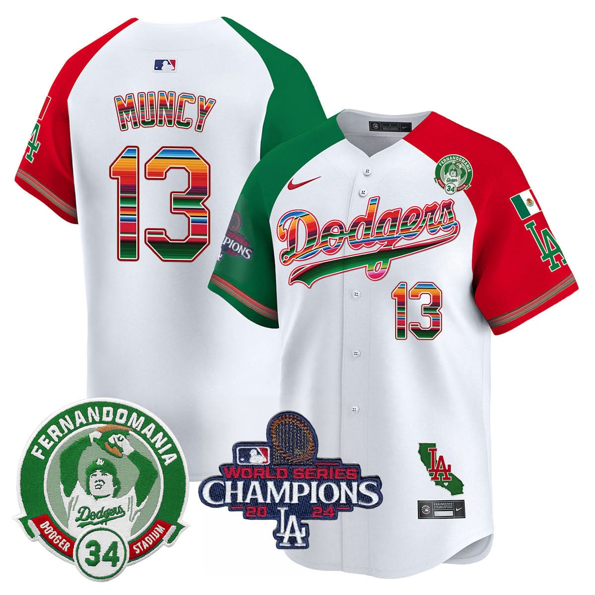 LAD Mexico 2024 World Series Champions Patch Jersey - Stitched