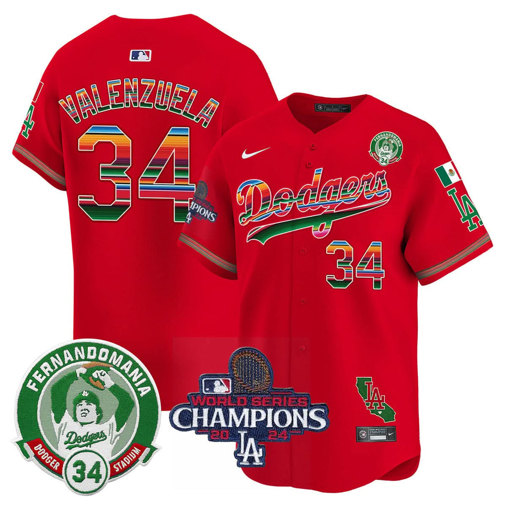 LAD Mexico 2024 World Series Champions Patch Jersey - Stitched