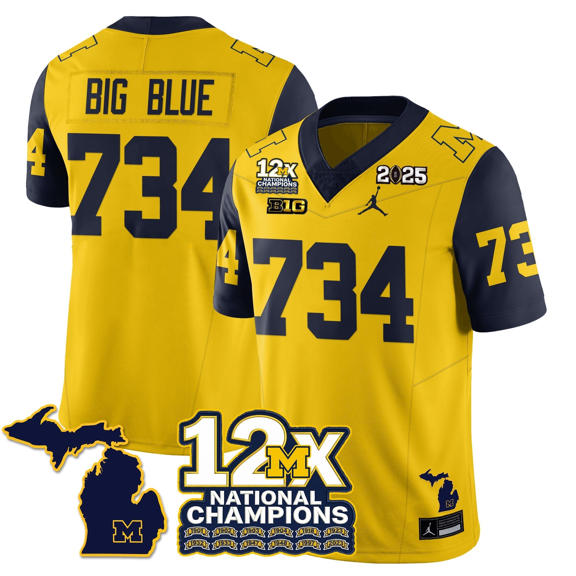 MICH 12x-Time National Champions Vapor Limited Football Jersey