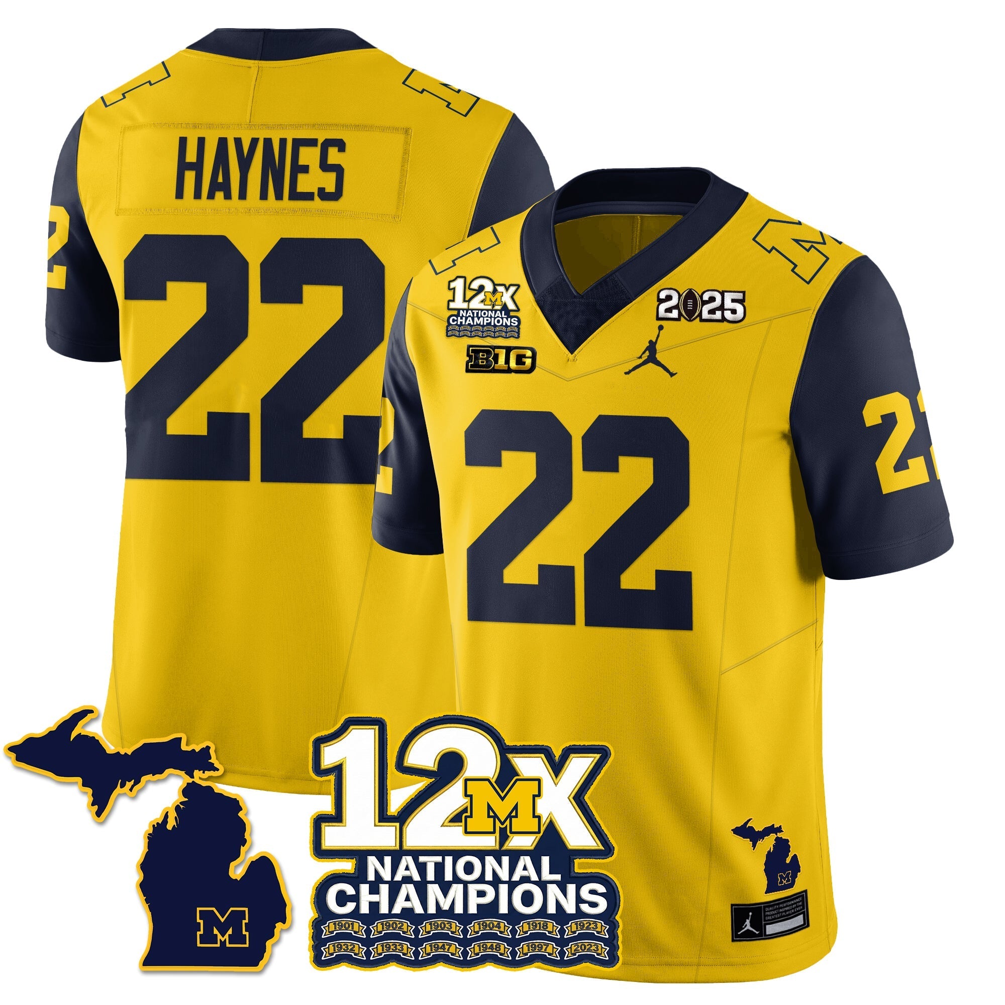 MICH 12x-Time National Champions Vapor Limited Football Jersey