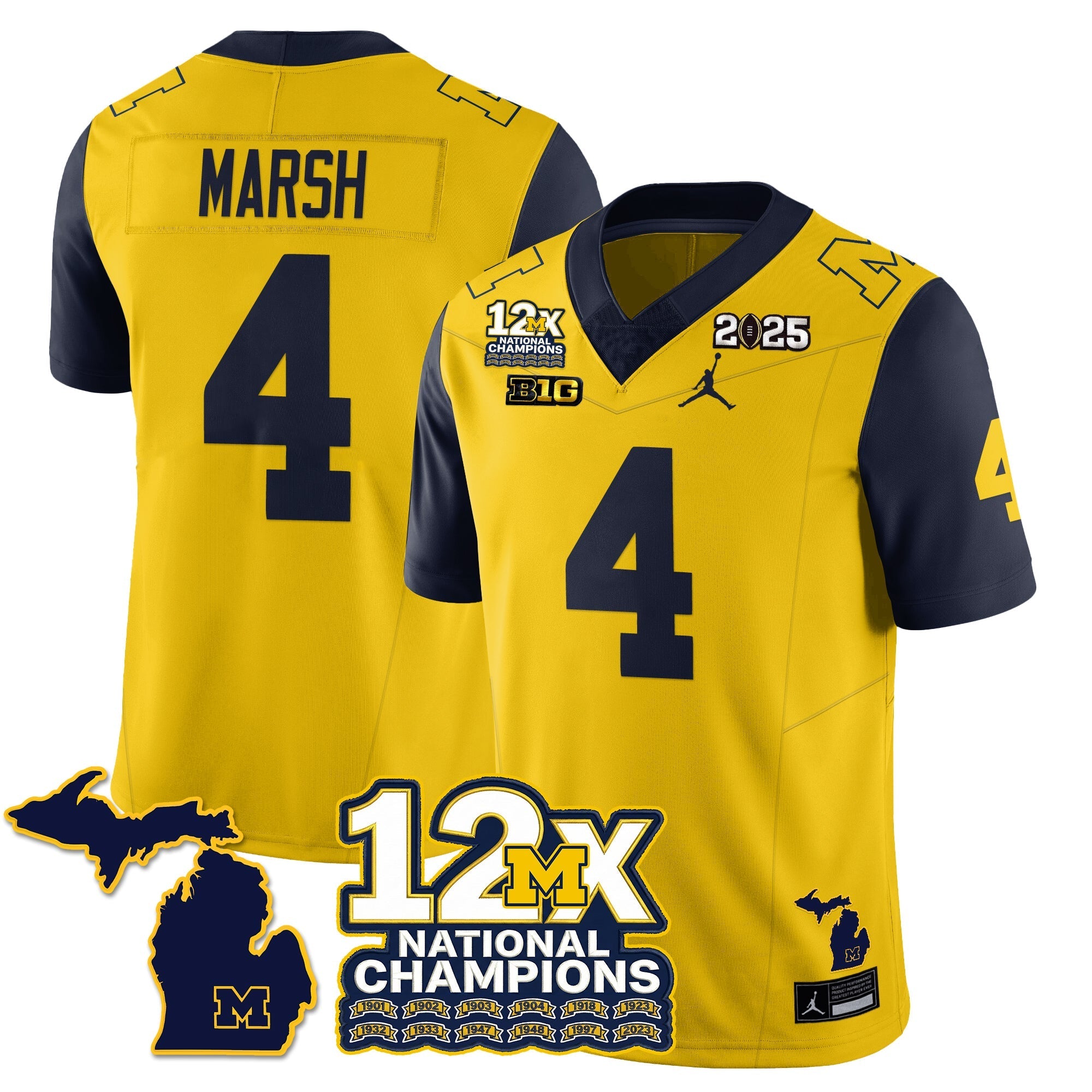 MICH 12x-Time National Champions Vapor Limited Football Jersey