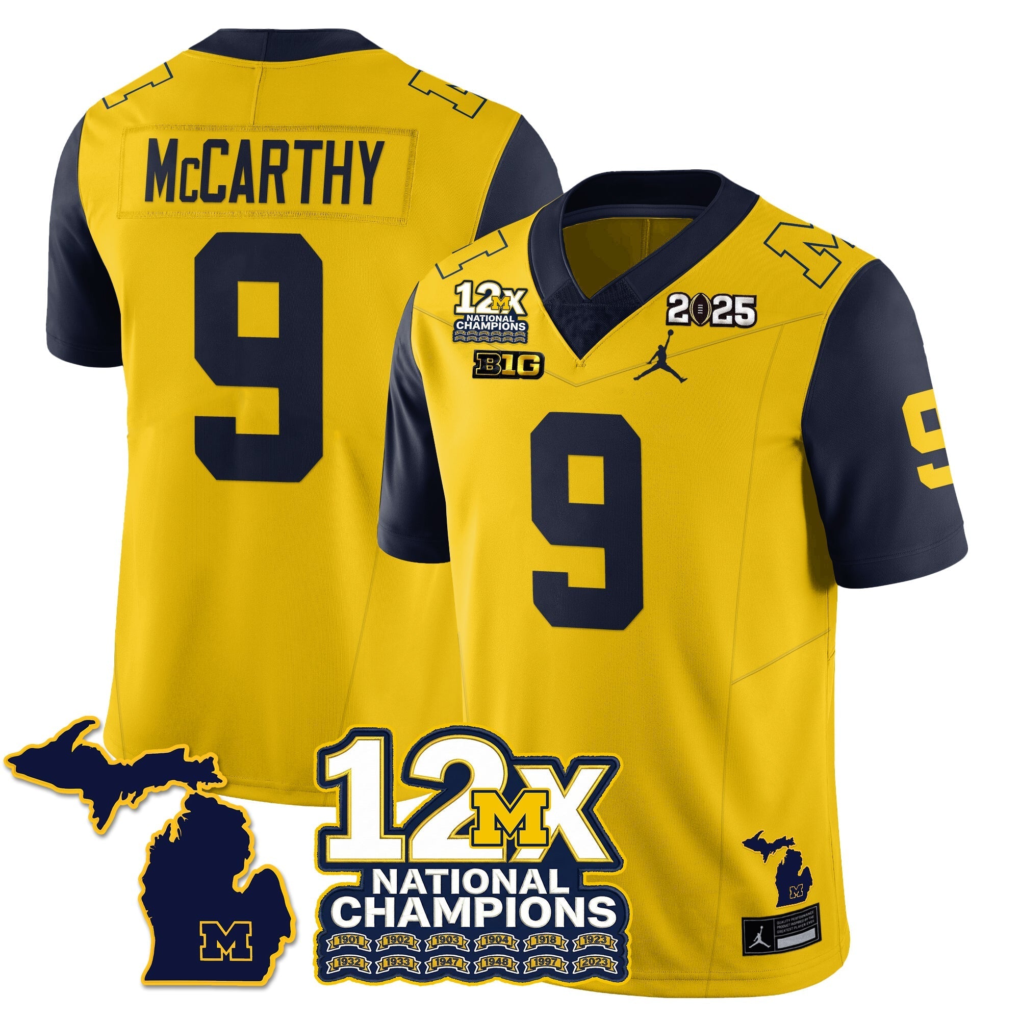 MICH 12x-Time National Champions Vapor Limited Football Jersey