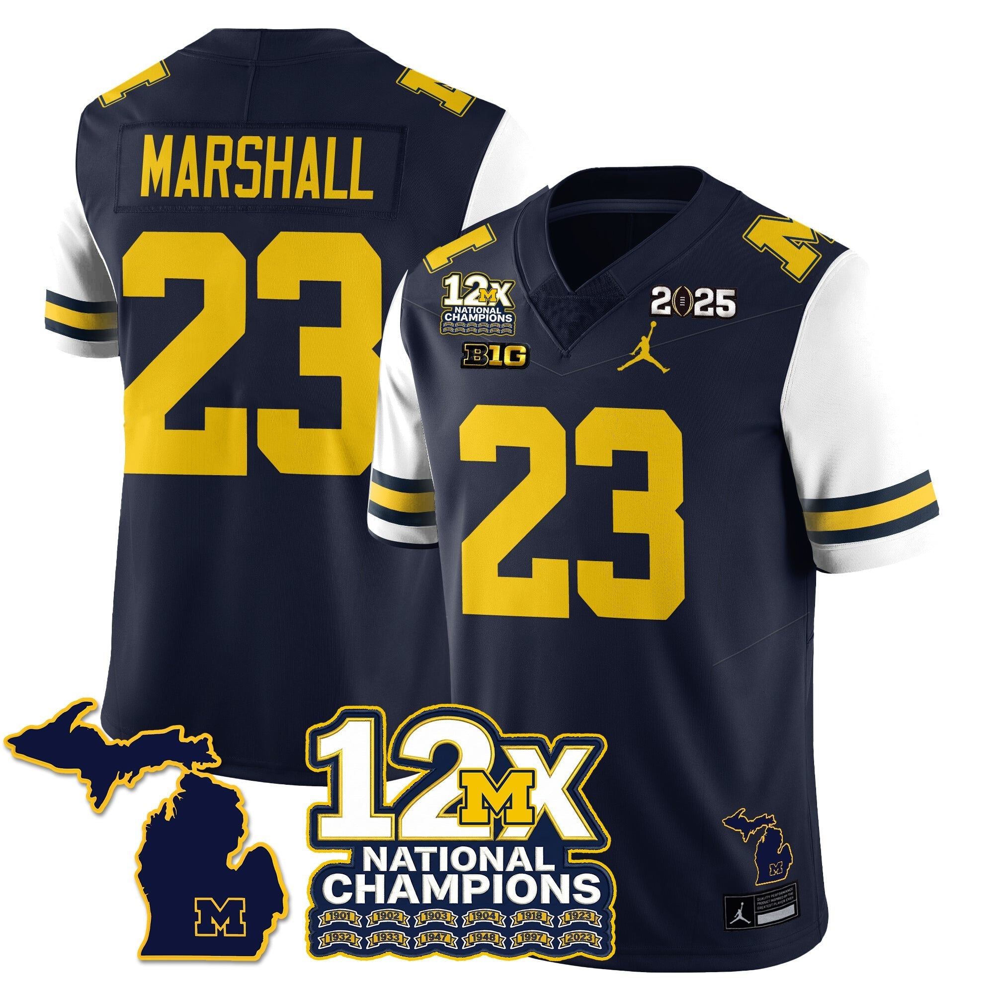 MICH 12x-Time National Champions Vapor Limited Football Jersey