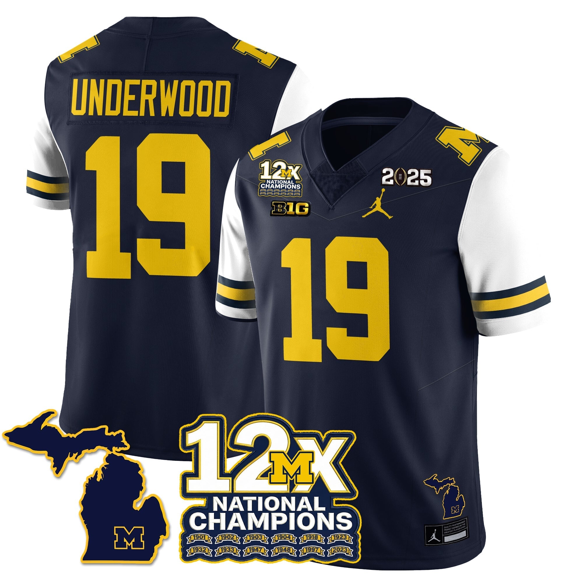 MICH 12x-Time National Champions Vapor Limited Football Jersey