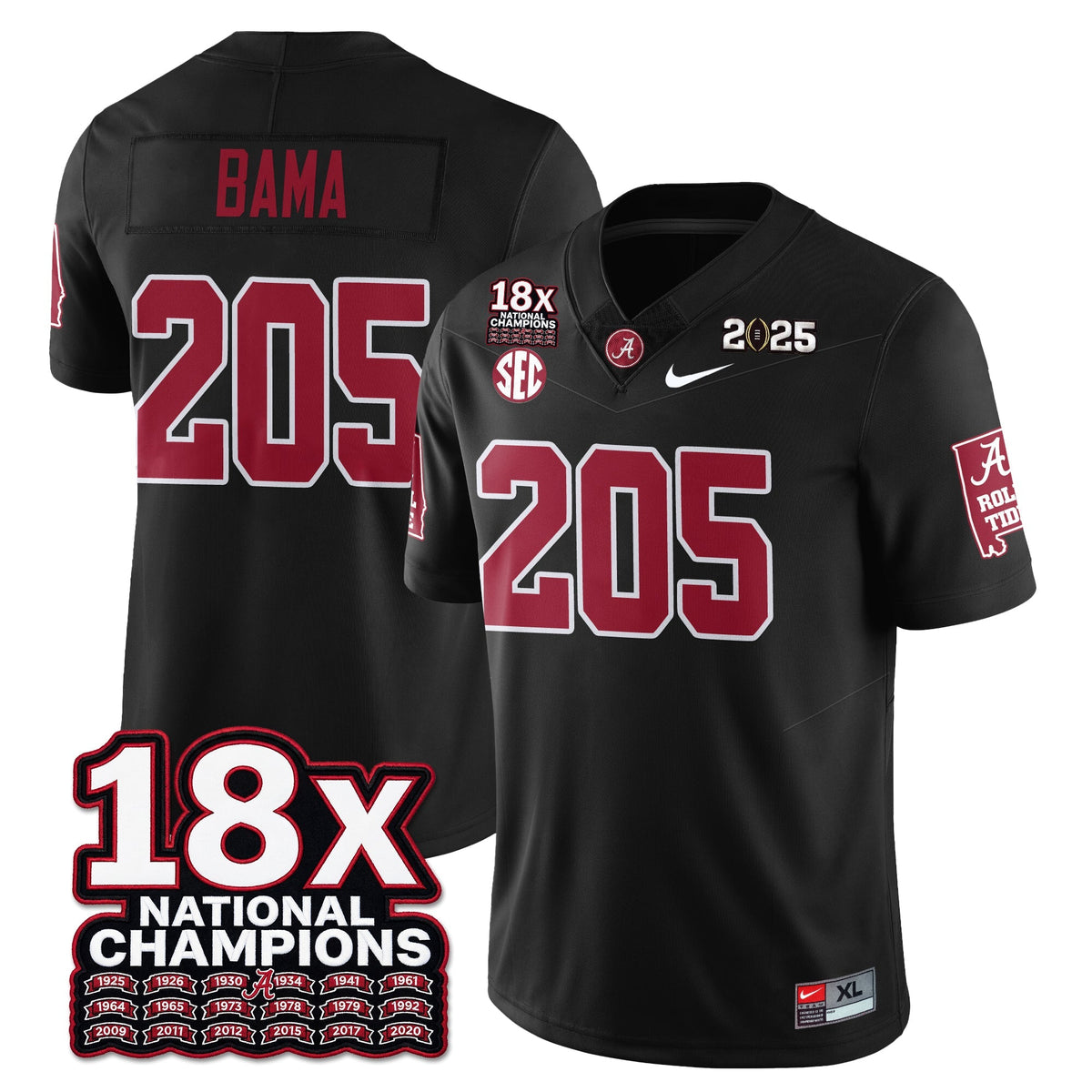 BAMA 18x-Time National Champions Vapor Limited Football Jersey