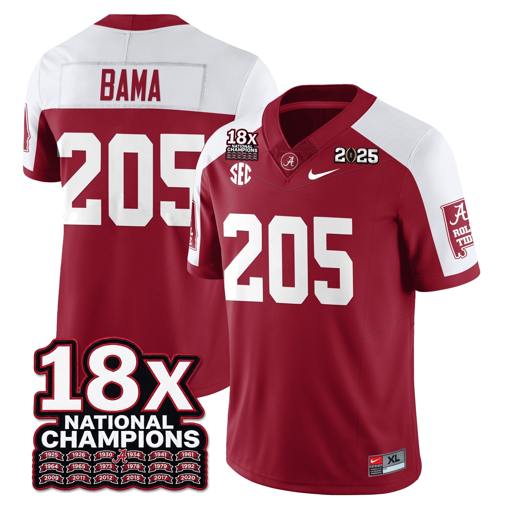 BAMA 18x-Time National Champions Vapor Limited Football Jersey