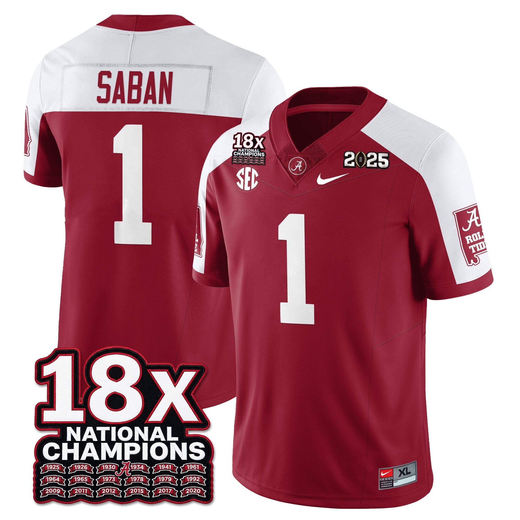 BAMA 18x-Time National Champions Vapor Limited Football Jersey