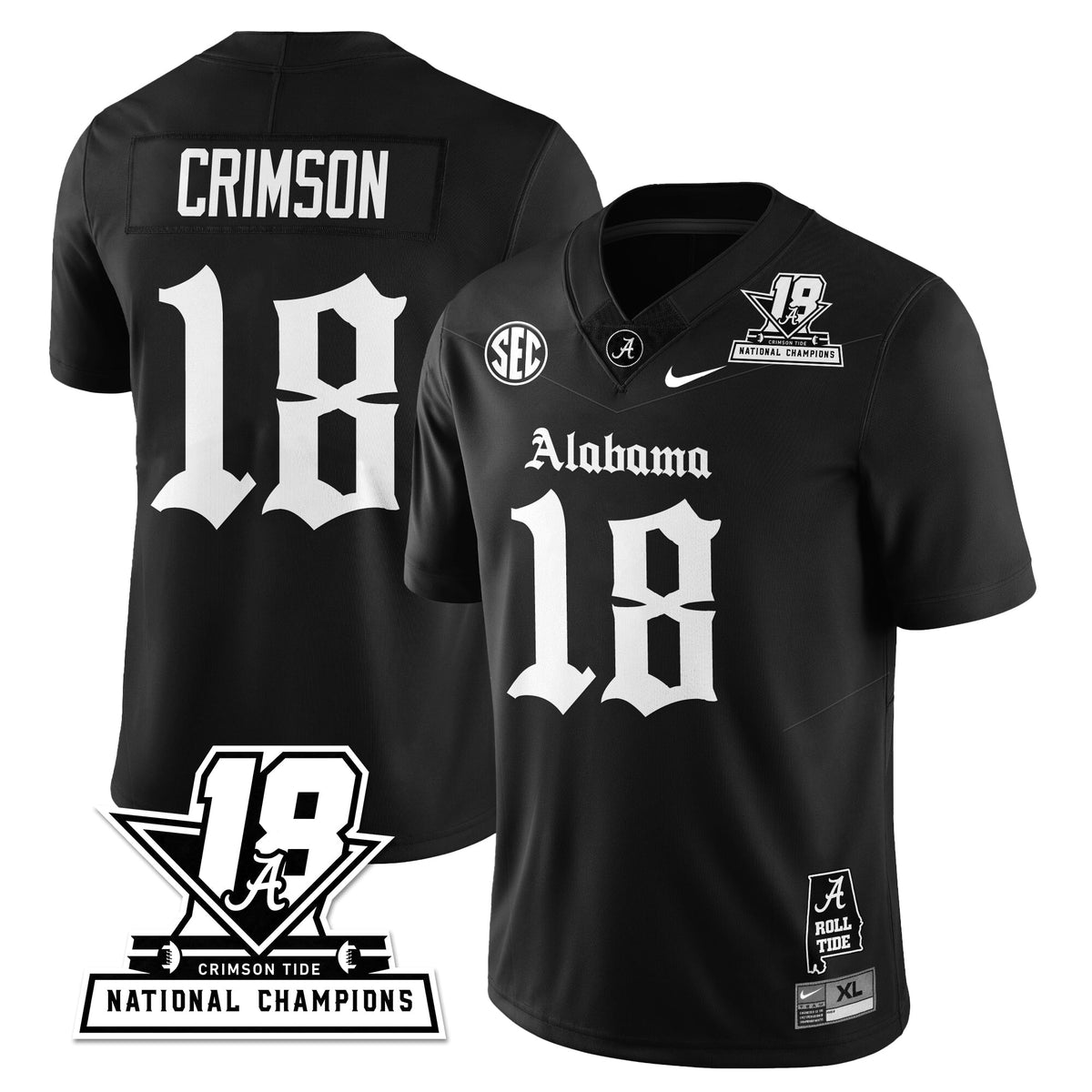 BAMA 18x-Time National Champions Gothic Vapor Limited Jersey