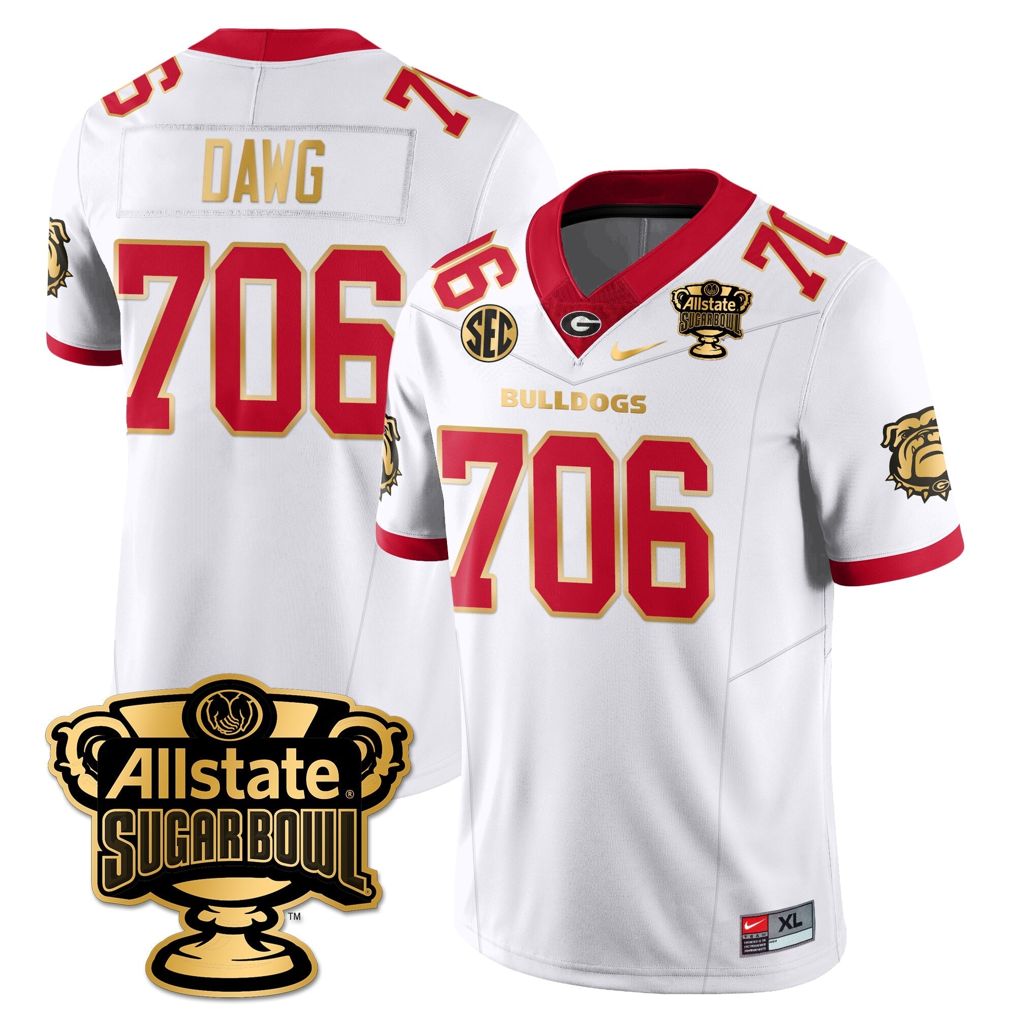UGA Vapor Limited Football Jersey - Sugar Bowl