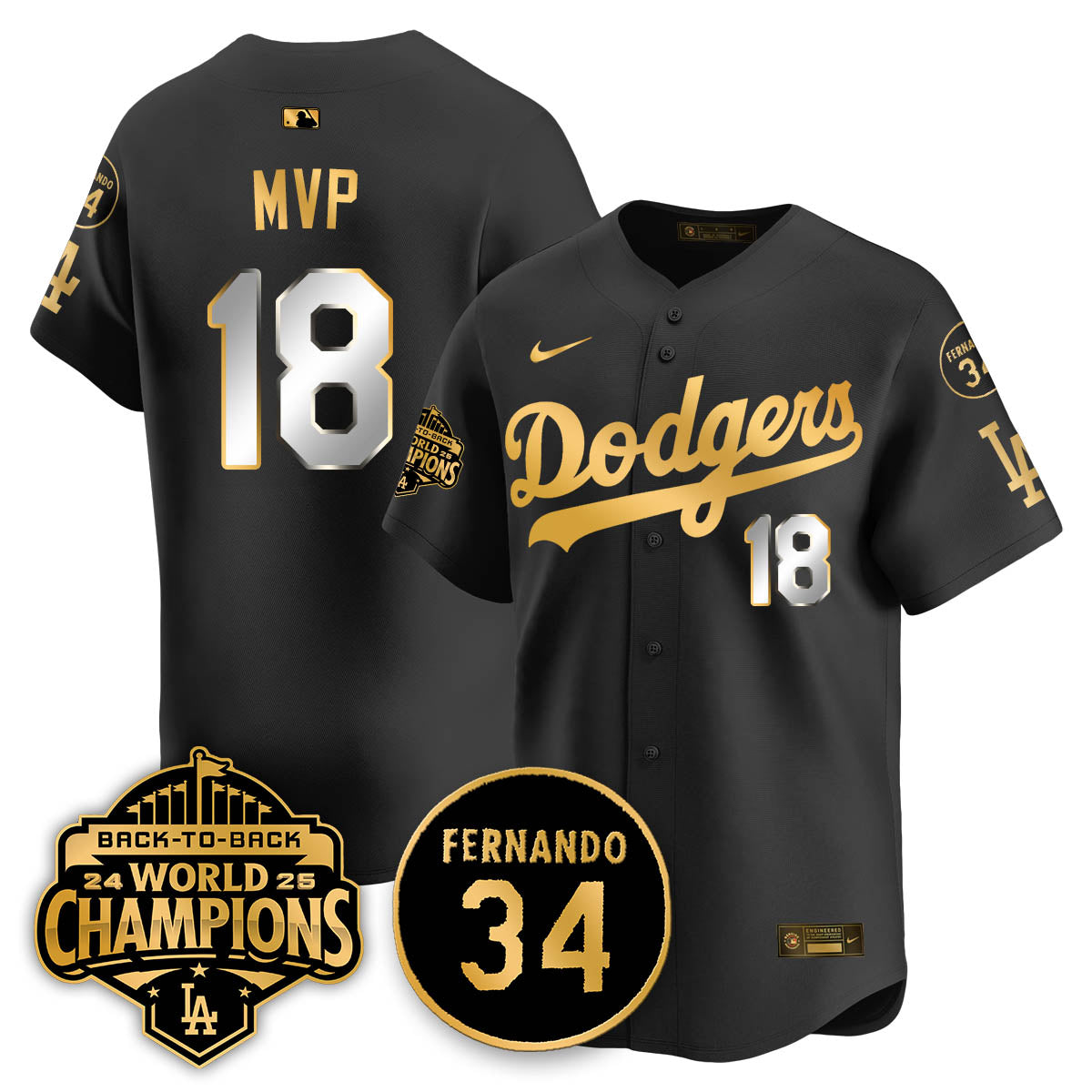 LAD 2025 Back To Back Champions Jersey - Stitched
