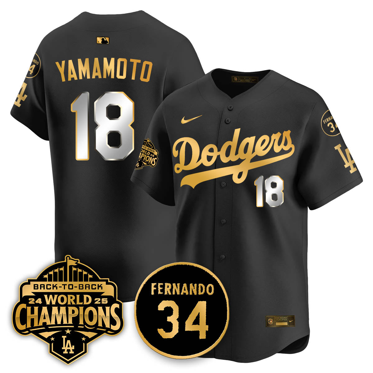 LAD 2025 Back To Back Champions Jersey - Stitched