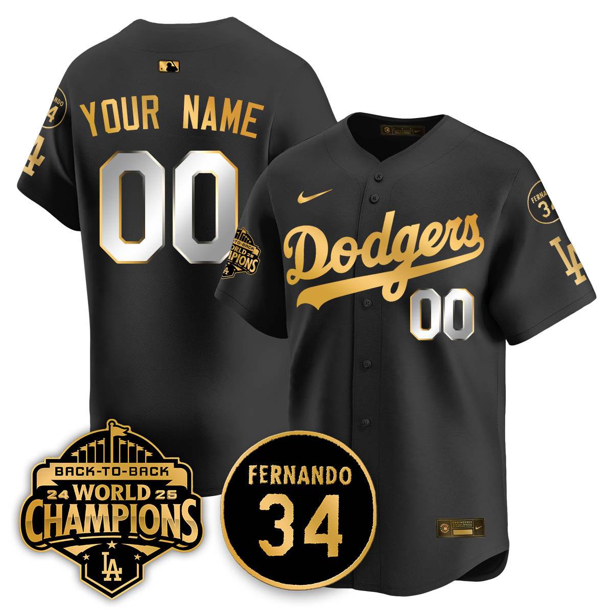 LAD 2025 Back To Back Champions Custom Jersey - Stitched
