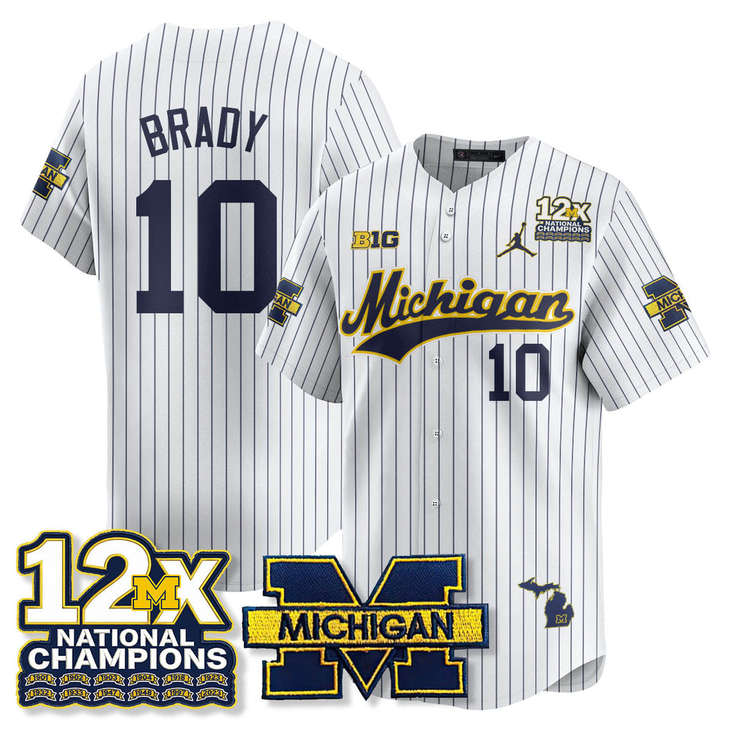 MICH 12x-Time National Champions Baseball Limited Jersey - Stitched
