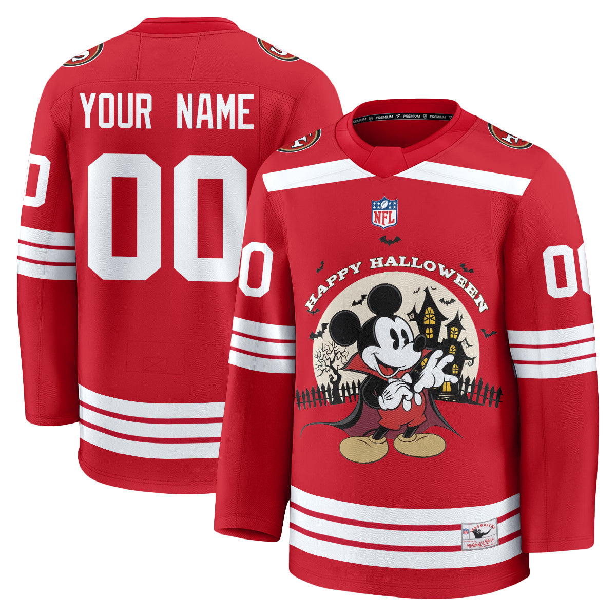 SF x Halloween Cartoon Mouse Edition Custom Hockey Jersey - Printed