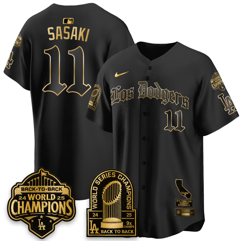 LAD World Series Champions Vapor Premier Limited Gothic Edition Jersey - Stitched