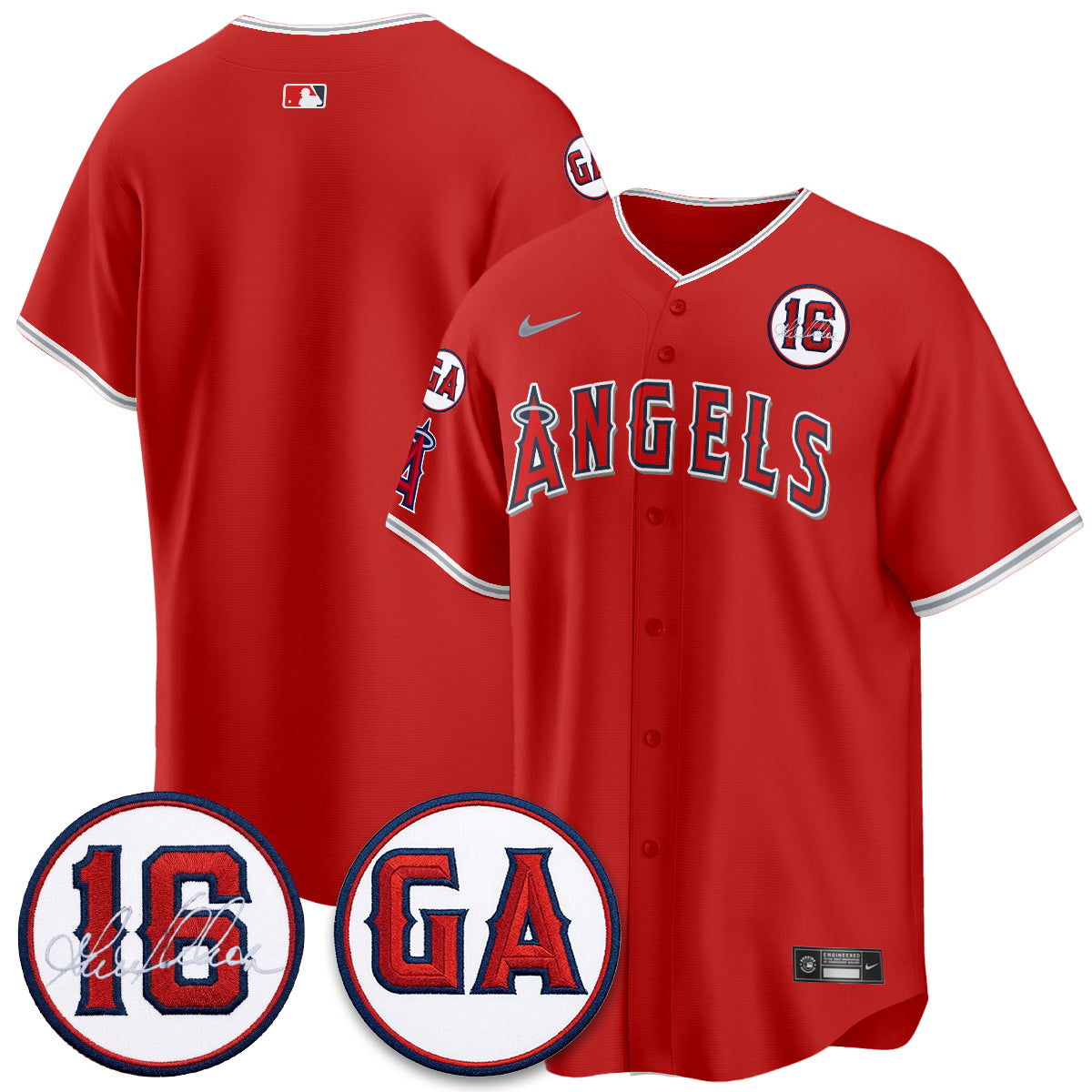 LAA Garret Anderson Tribute Patch Vapor Premier Limited Jersey - Stitched