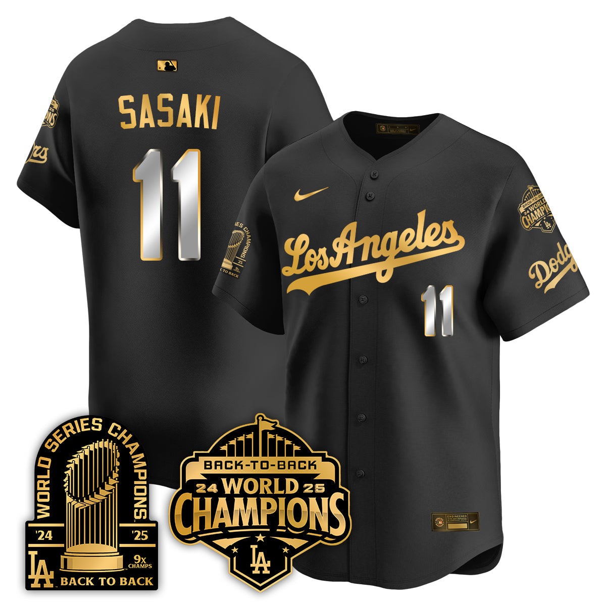 LAD Gold Collection Vapor Limited Jersey - 9x & B2B Champs - Stitched