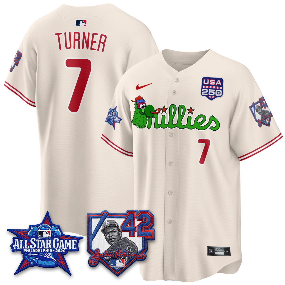 PHI Phanatic 2026 New Era & 250th USA Vapor Limited Jersey - All Star Game - Stitched
